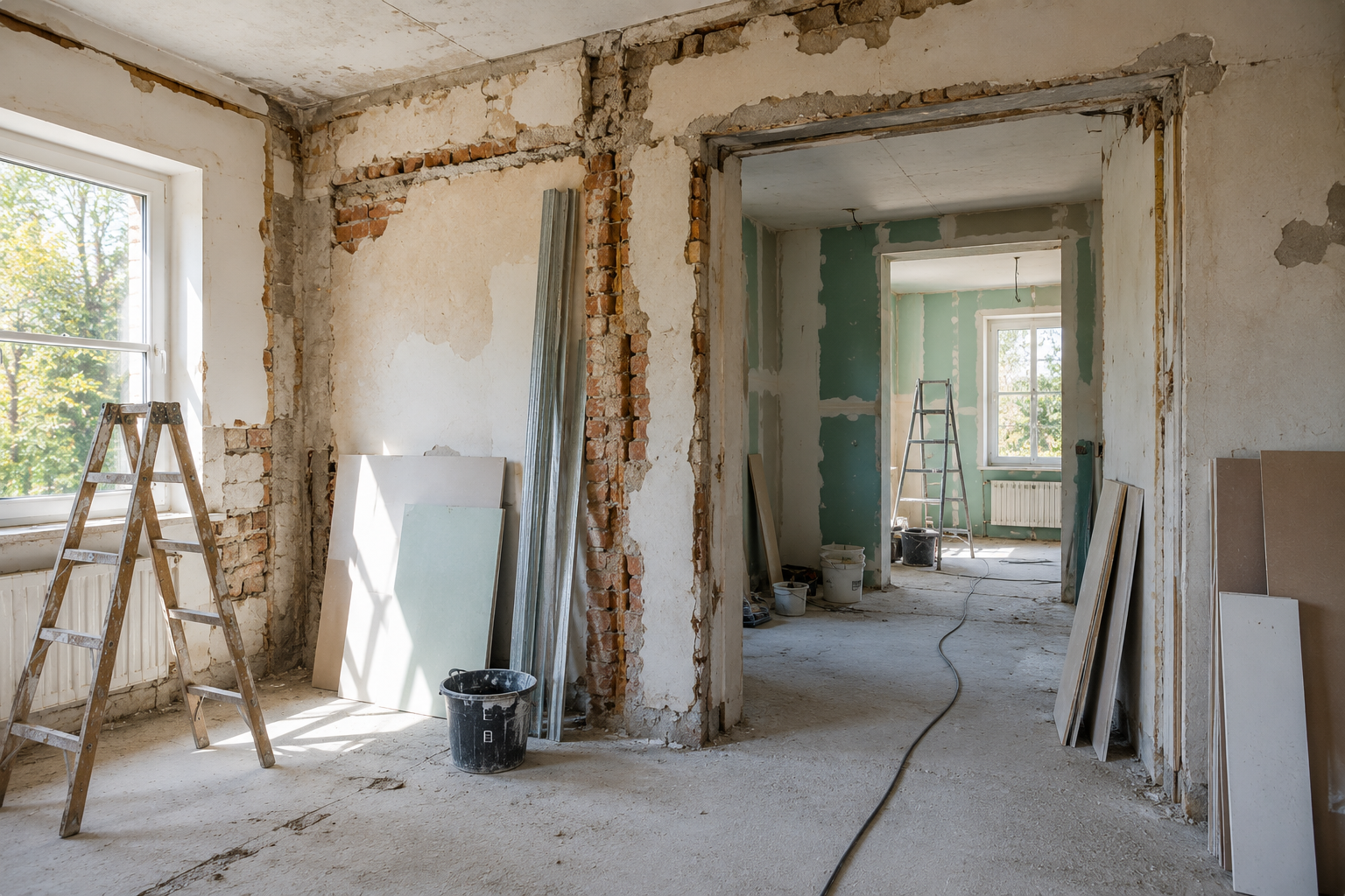 Sanierungsbaustelle bei einem Bauprojekt mit Andreas Jähne Baubetreuung